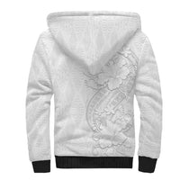 Tokelau White Sunday Sherpa Hoodie Elegant Hibiscus Polynesian Tribal Pattern LT05 - Polynesian Pride