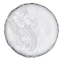 Tokelau White Sunday Spare Tire Cover Elegant Hibiscus Polynesian Tribal Pattern LT05 - Polynesian Pride