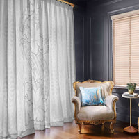 Tokelau White Sunday Window Curtain Elegant Hibiscus Polynesian Tribal Pattern LT05 - Polynesian Pride