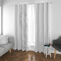 Tokelau White Sunday Window Curtain Elegant Hibiscus Polynesian Tribal Pattern LT05 With Grommets White - Polynesian Pride