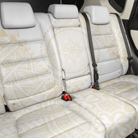 Tonga White Sunday Back Car Seat Cover Lotu Tamaiti Tongan Kupesi Pattern LT05 - Polynesian Pride