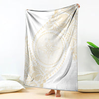 Tonga White Sunday Blanket Lotu Tamaiti Tongan Kupesi Pattern LT05 - Polynesian Pride