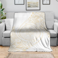 Tonga White Sunday Blanket Lotu Tamaiti Tongan Kupesi Pattern LT05 - Polynesian Pride