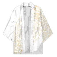 Tonga White Sunday Kimono Lotu Tamaiti Tongan Kupesi Pattern LT05 Unisex Beige - Polynesian Pride