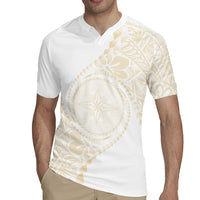 Tonga White Sunday Rugby Jersey Lotu Tamaiti Tongan Kupesi Pattern LT05 - Polynesian Pride