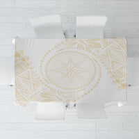 Tonga White Sunday Tablecloth Lotu Tamaiti Tongan Kupesi Pattern LT05 Beige - Polynesian Pride