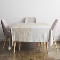 Tonga White Sunday Tablecloth Lotu Tamaiti Tongan Kupesi Pattern LT05 - Polynesian Pride
