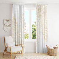 Tonga White Sunday Window Curtain Lotu Tamaiti Tongan Kupesi Pattern LT05 - Polynesian Pride