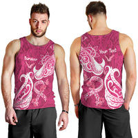 Personalized Breast Cancer Awareness Men Tank Top Ribbon Polynesian Pattern Pink Version LT05 - Polynesian Pride