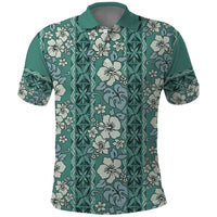 Hawaii Vintage Green Hibiscus Tapa Pattern Polo Shirt LT05 Green - Polynesian Pride