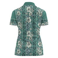 Hawaii Vintage Green Hibiscus Tapa Pattern Women Polo Shirt LT05 - Polynesian Pride