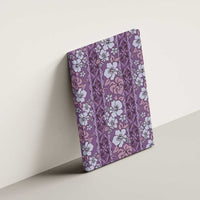 Hawaii Vintage Violet Hibiscus Tapa Pattern Canvas Wall Art
