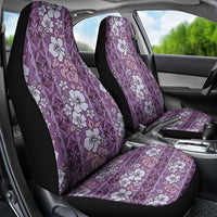 Hawaii Vintage Violet Hibiscus Tapa Pattern Car Seat Cover