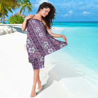 Hawaii Vintage Violet Hibiscus Tapa Pattern Sarong