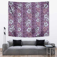 Hawaii Vintage Violet Hibiscus Tapa Pattern Tapestry LT05 Violet - Polynesian Pride