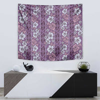 Hawaii Vintage Violet Hibiscus Tapa Pattern Tapestry LT05 - Polynesian Pride