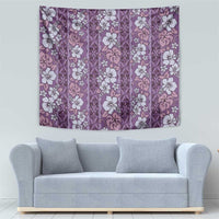 Hawaii Vintage Violet Hibiscus Tapa Pattern Tapestry LT05 - Polynesian Pride