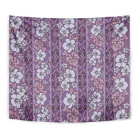 Hawaii Vintage Violet Hibiscus Tapa Pattern Tapestry LT05 - Polynesian Pride