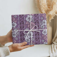 Hawaii Vintage Violet Hibiscus Tapa Pattern Wrapping Paper - Polynesian Pride