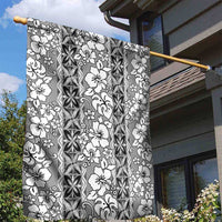 Hawaii Vintage Gray Hibiscus Tapa Pattern Garden Flag LT05 - Polynesian Pride