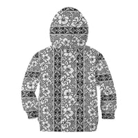 Hawaii Vintage Gray Hibiscus Tapa Pattern Kid Hoodie LT05 - Polynesian Pride