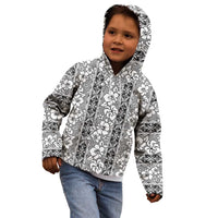 Hawaii Vintage Gray Hibiscus Tapa Pattern Kid Hoodie LT05 - Polynesian Pride