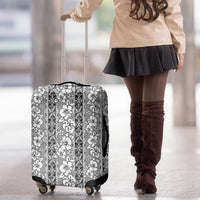 Hawaii Vintage Gray Hibiscus Tapa Pattern Luggage Cover LT05 - Polynesian Pride