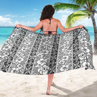 Hawaii Vintage Gray Hibiscus Tapa Pattern Sarong