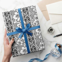 Hawaii Vintage Gray Hibiscus Tapa Pattern Wrapping Paper - Polynesian Pride