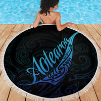 Aotearoa New Zealand Beach Blanket Koru Fern Blue Gradient