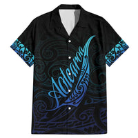 Aotearoa New Zealand Family Matching Mermaid Dress and Hawaiian Shirt Koru Fern Blue Gradient