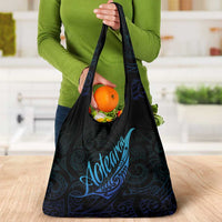 Aotearoa New Zealand Grocery Bag Koru Fern Blue Gradient