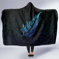 Aotearoa New Zealand Hooded Blanket Koru Fern Blue Gradient LT05 One Size Blue - Polynesian Pride