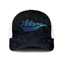 Aotearoa New Zealand Mesh Trucker Cap Koru Fern Blue Gradient - Polynesian Pride