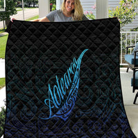 Aotearoa New Zealand Quilt Koru Fern Blue Gradient LT05 Blue - Polynesian Pride