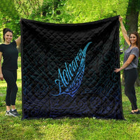 Aotearoa New Zealand Quilt Koru Fern Blue Gradient LT05 - Polynesian Pride
