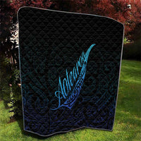 Aotearoa New Zealand Quilt Koru Fern Blue Gradient LT05 - Polynesian Pride