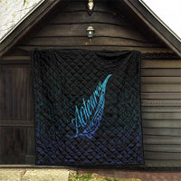 Aotearoa New Zealand Quilt Koru Fern Blue Gradient LT05 - Polynesian Pride