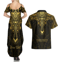 Personalized Polynesia Couples Matching Summer Maxi Dress and Hawaiian Shirt With Christian Cross LT05 - Polynesian Pride