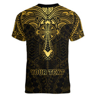 Personalized Polynesia Women V Neck T Shirt With Christian Cross LT05 - Polynesian Pride