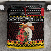 Papua New Guinea Christmas Bedding Set Bird Of Paradise Hamamas Krismas LT05 Black - Polynesian Pride
