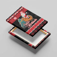 New Zealand Christmas Canvas Wall Art Funny Santa Riding Kiwi Meri Kirihimete LT05 - Polynesian Pride