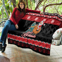 New Zealand Christmas Quilt Funny Santa Riding Kiwi Meri Kirihimete LT05 - Polynesian Pride