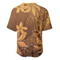 Tiare Tahiti Baseball Jersey Brown Polynesia Motifs - Polynesian Pride
