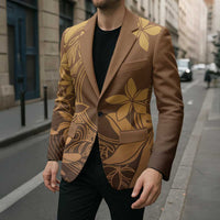 Tiare Tahiti Blazer Brown Polynesia Motifs - Polynesian Pride