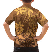 Tiare Tahiti Family Matching Summer Maxi Dress and Hawaiian Shirt Brown Polynesia Motifs - Polynesian Pride
