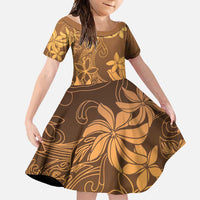 Tiare Tahiti Family Matching Summer Maxi Dress and Hawaiian Shirt Brown Polynesia Motifs - Polynesian Pride