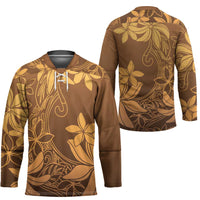 Tiare Tahiti Hockey Jersey Brown Polynesia Motifs - Polynesian Pride