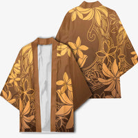 Tiare Tahiti Kimono Brown Polynesia Motifs - Polynesian Pride