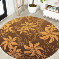 Tiare Tahiti Round Carpet Brown Polynesia Motifs - Polynesian Pride